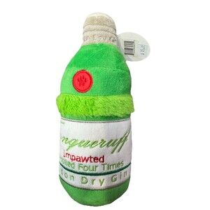 Haute Diggity Dog Bongruff Gin Plush Dog Toy Squeaker Parody Bottle NWT